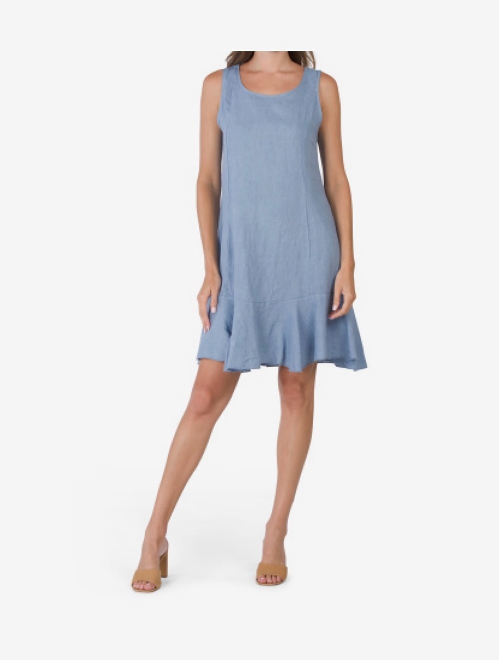 Terzo Millennio Light Blue Linen Dress size:S made in Italy